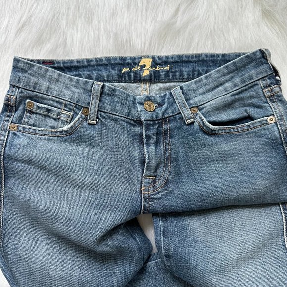 7 for All Mankind Low Rise Vintage Flare Crop Jeans Size 25 - Picture 4 of 14